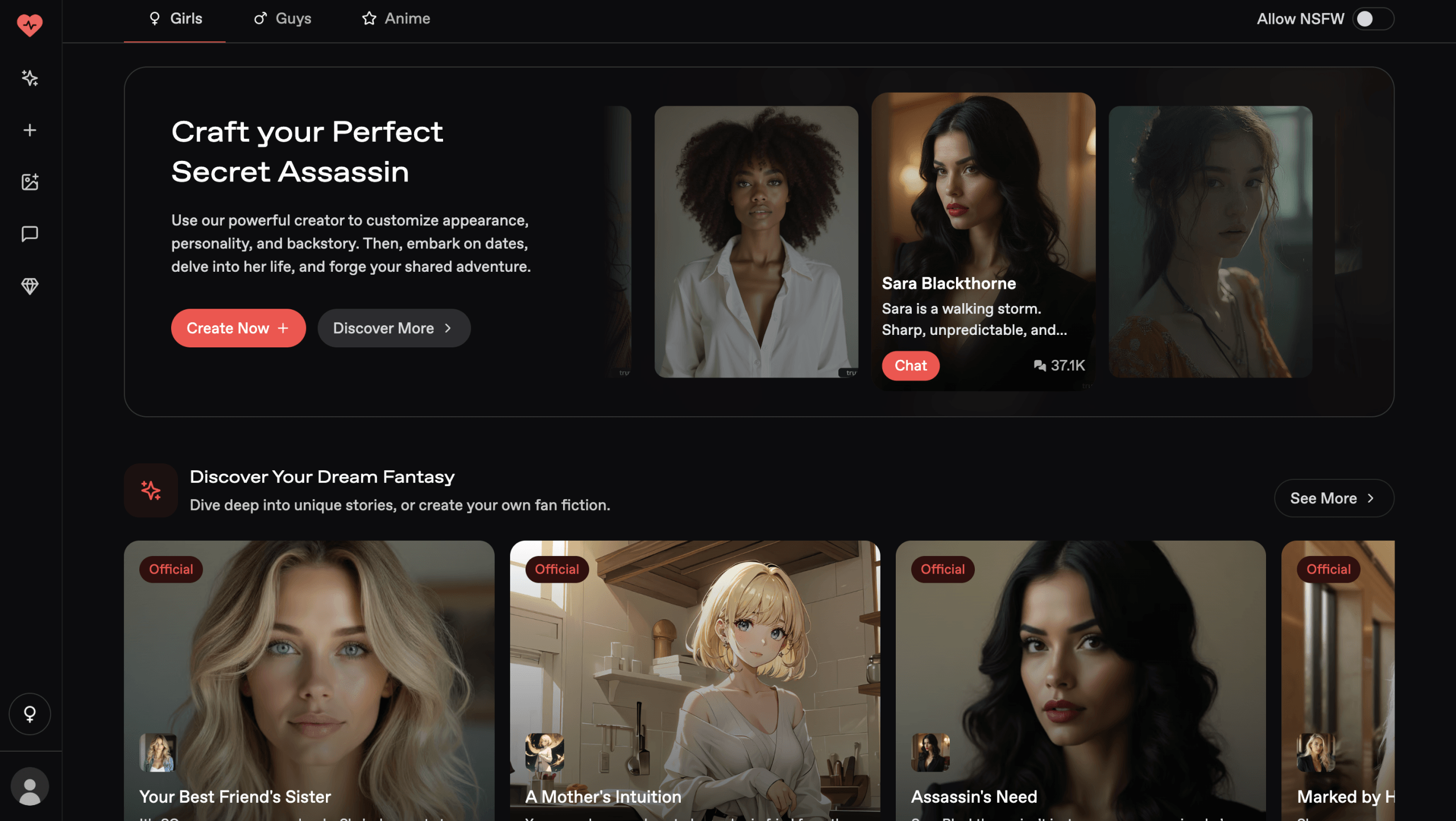 Nectar AI AI girlfriend app screenshot