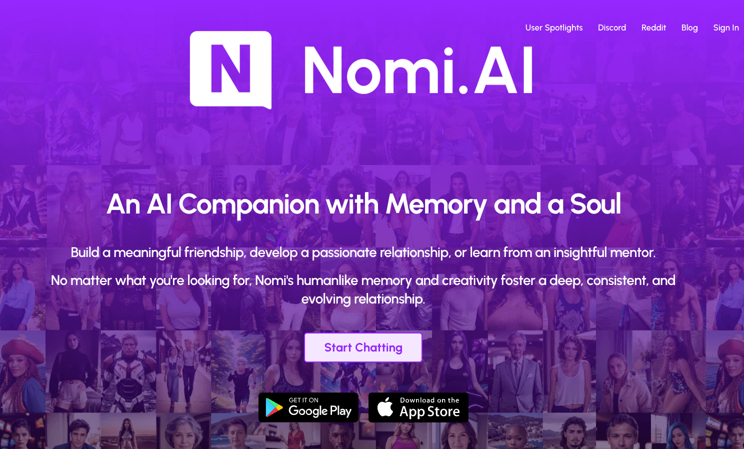 Nomi Interface Screenshot