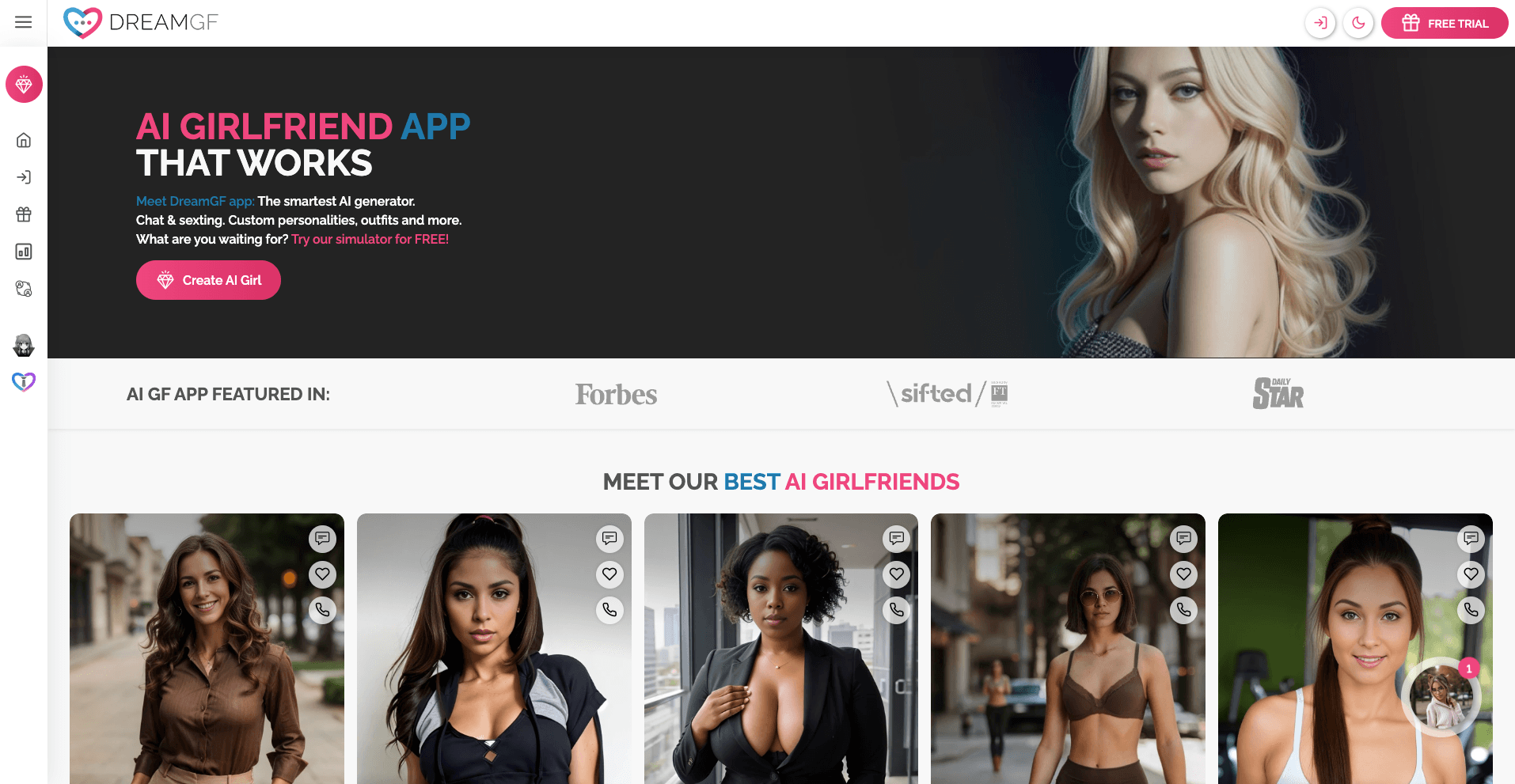 Dream GF website screenshot