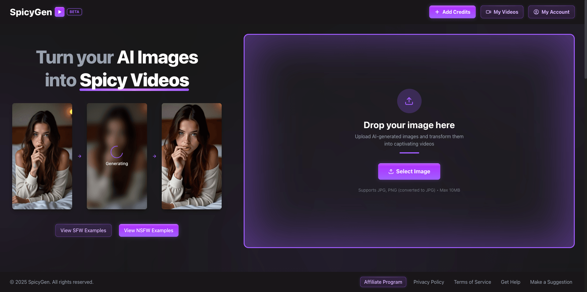 SpicyGen AI girlfriend app screenshot