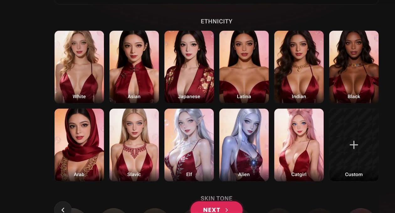 Secret Desires AI Create Partner ethnicity cards, October 2026