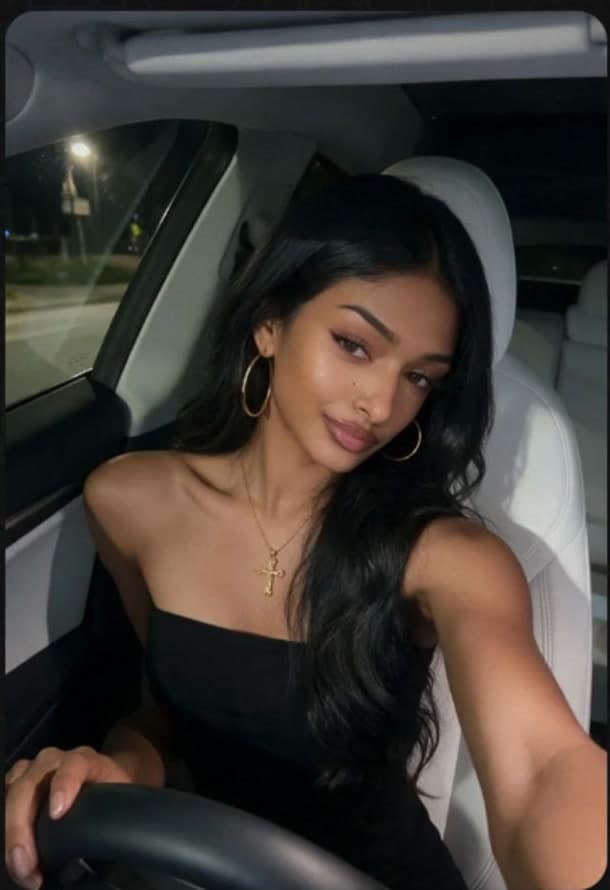 Priya's selfie in her car, sent in the Secret Desires chat